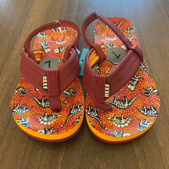 NWT Reef Little Ahi Sandals with Dinosaurs - size 7/8 - Picture 5 of 6